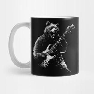 Grizzly Grooves: Bass Master Bear Guitar Player Mug